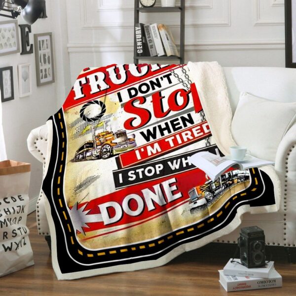Trucker Fleece Blanket Sherpa Blanket