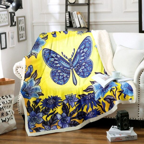 Butterfly Fleece Blanket Sherpa Blanket