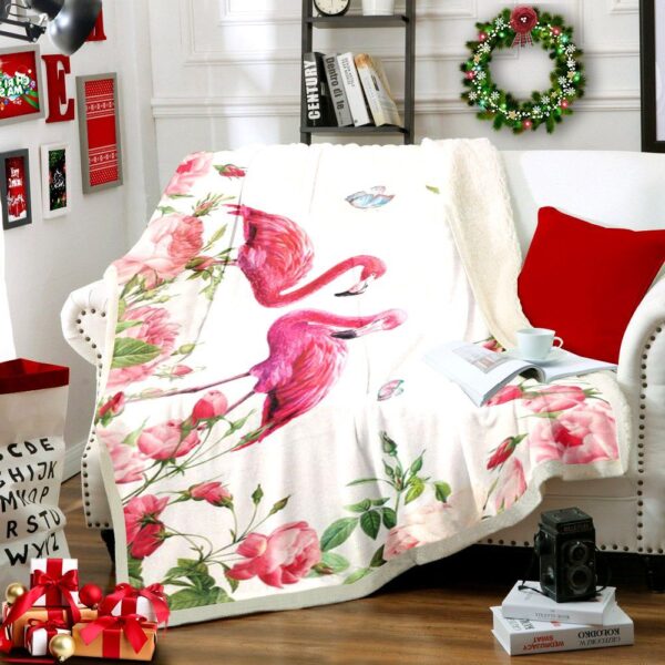Flamingo Fleece Blanket Sherpa Blanket