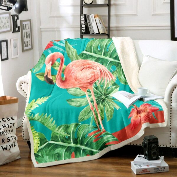 Flamingos Fleece Blanket Sherpa Blanket
