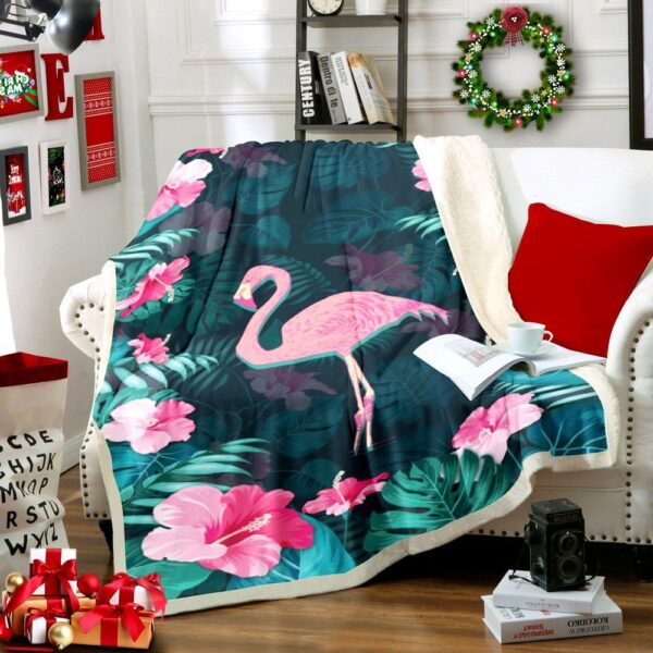 Flamingo Fleece Blanket Sherpa Blanket