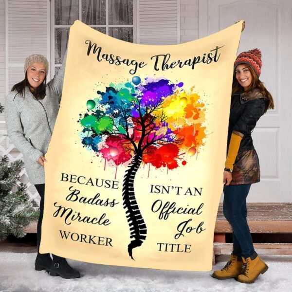 Massage Therapist Badass Miracle Worker Fleece Blanket Sherpa Blanket