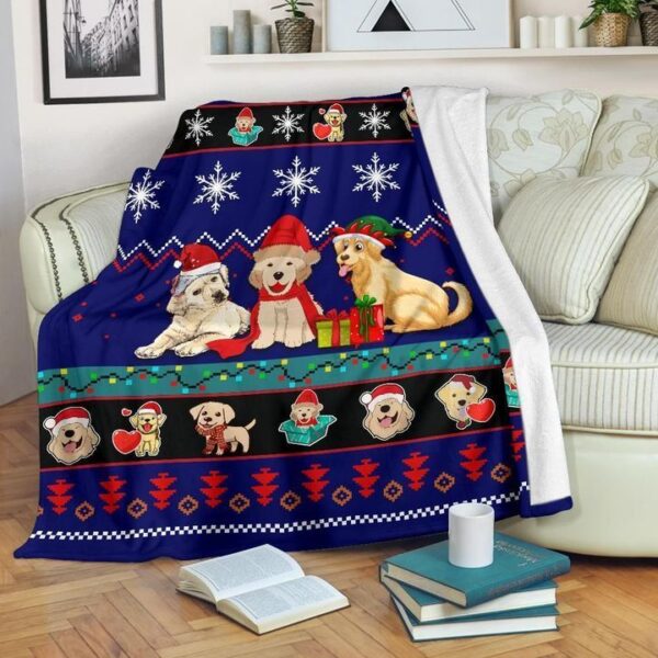 Labrador Retriever Christmas Fleece Blanket Sherpa Blanket