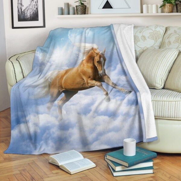 Palomino Horse In The Clouds Fleece Blanket Sherpa Blanket