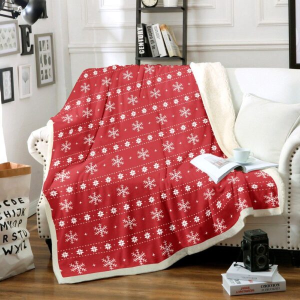 Christmas Snowflake Fleece Blanket Sherpa Blanket