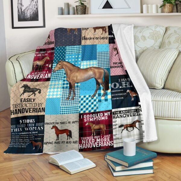 Hanoverian Horse Fleece Blanket Sherpa Blanket
