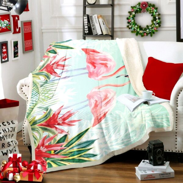 Flamingo Fleece Blanket Sherpa Blanket