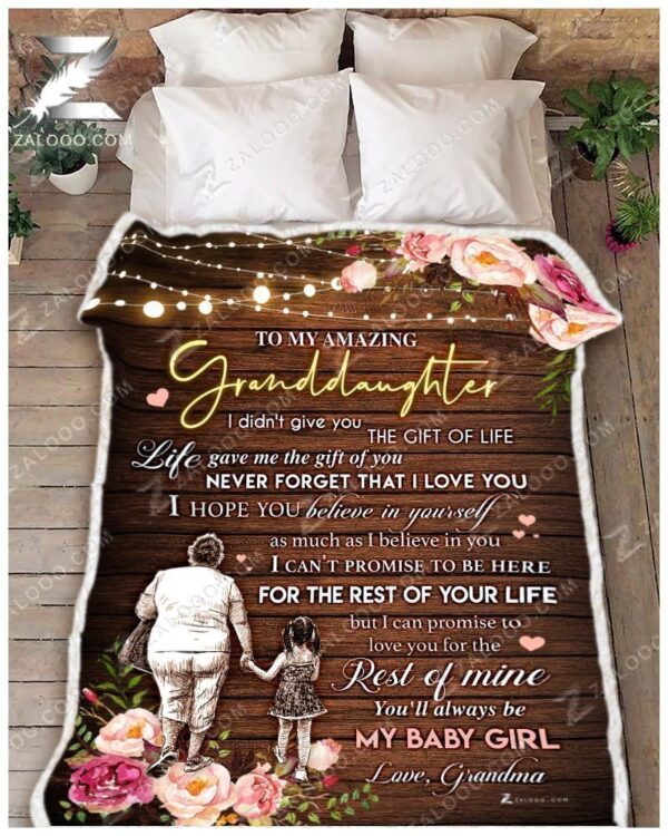 To My Granddaughter Grandma I Hope You Believe In Yourself Fleece Blanket Sherpa Blanket