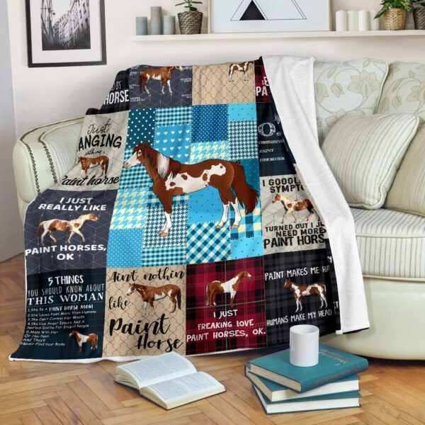 Paint Horse Fleece Blanket Sherpa Blanket