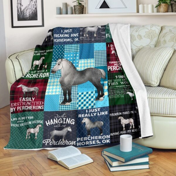 Percheron Horse Fleece Blanket Sherpa Blanket