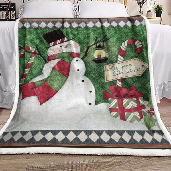 Snowman Fleece Blanket Sherpa Blanket