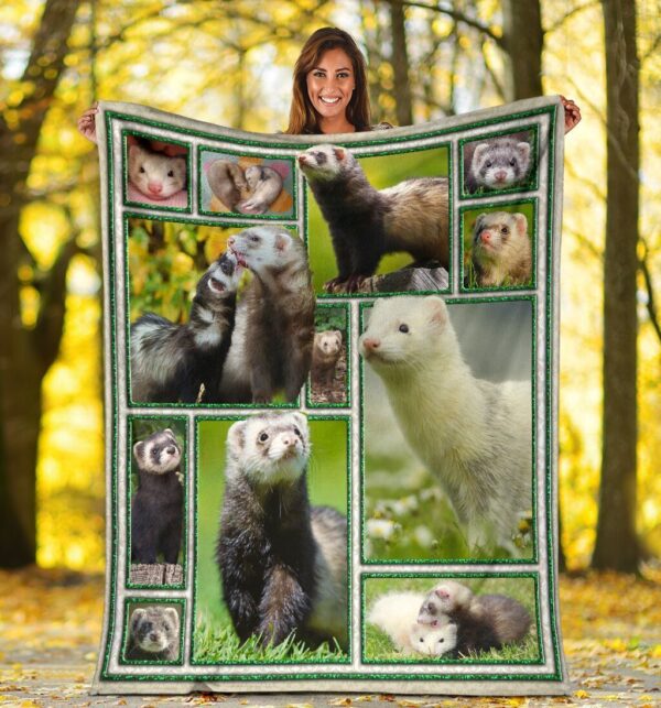 Funny Cute Ferrets Ferret Lover Fleece Blanket Sherpa Blanket