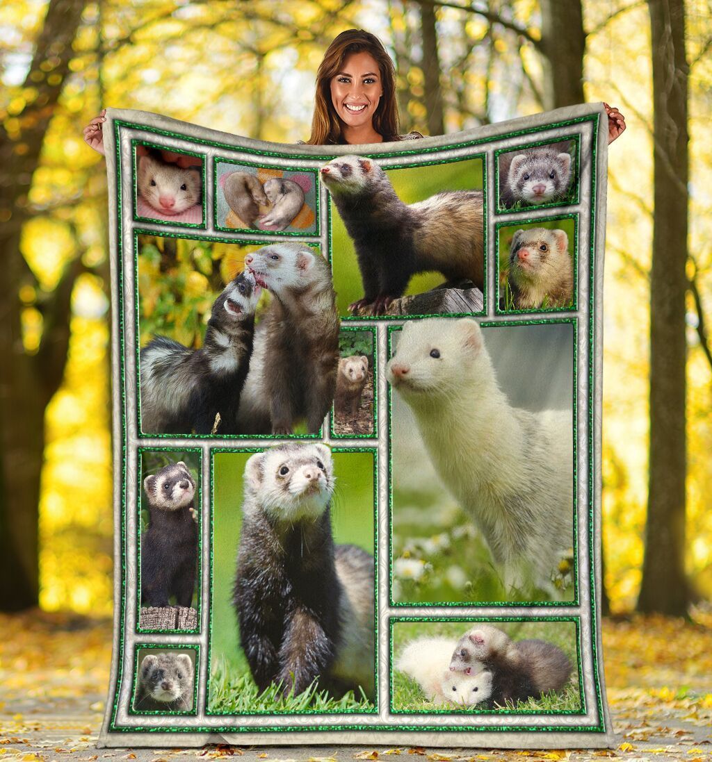 Funny Cute Ferrets Ferret Lover Fleece Blanket Sherpa Blanket The Daisy Shop
