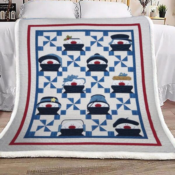 Snowman Fleece Blanket Sherpa Blanket