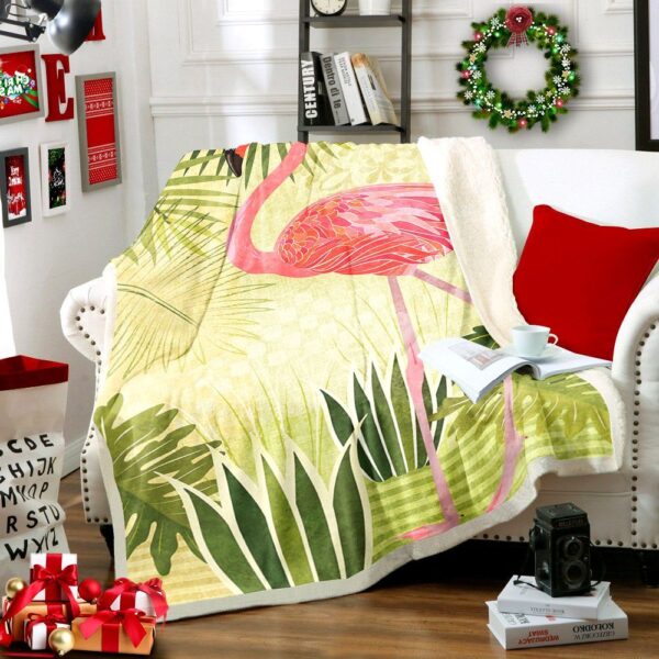 Flamingo Fleece Blanket Sherpa Blanket