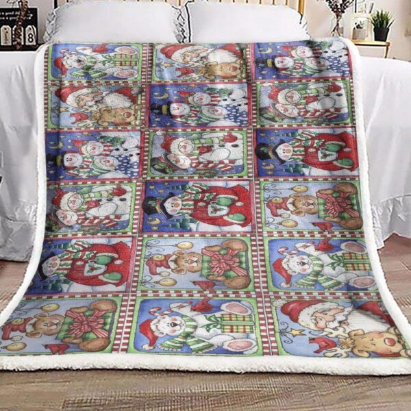 Snowman Fleece Blanket Sherpa Blanket