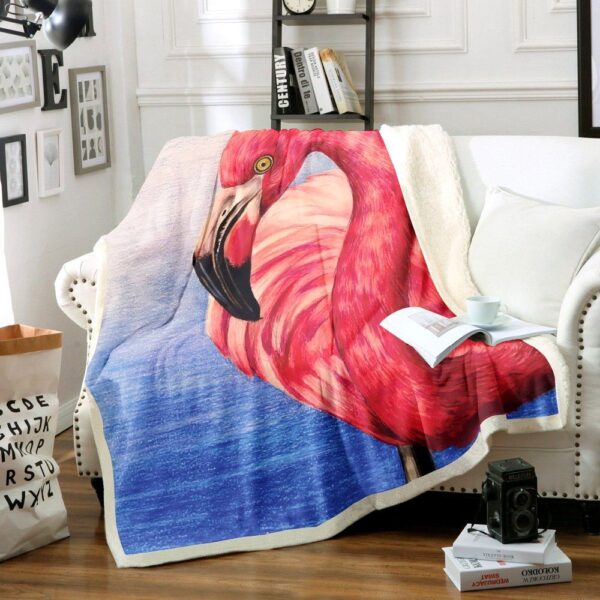 Flamingo Fleece Blanket Sherpa Blanket