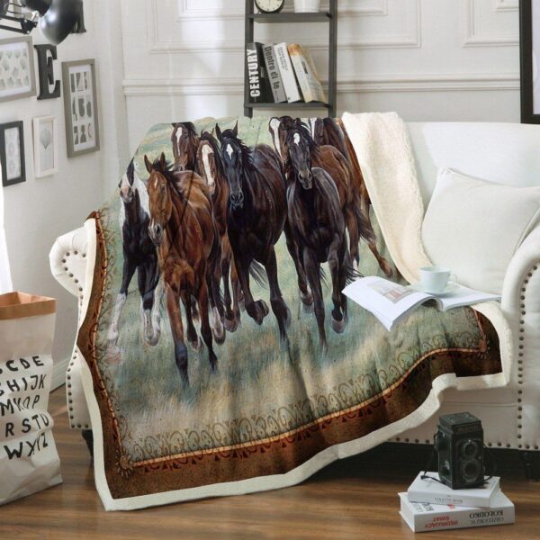 Horse Fleece Blanket Sherpa Blanket