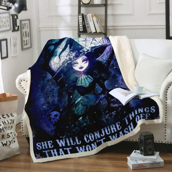 Never Tempt A Witch Christmas Fleece Blanket Sherpa Blanket