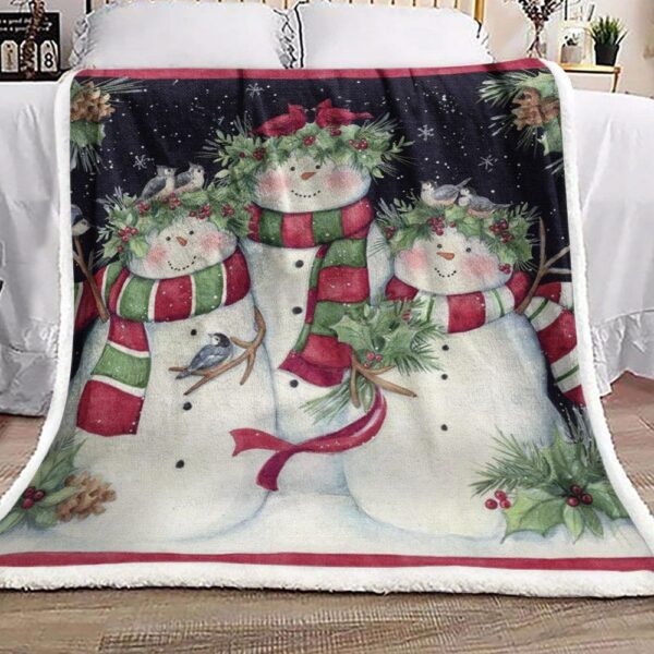 Snowman Fleece Blanket Sherpa Blanket
