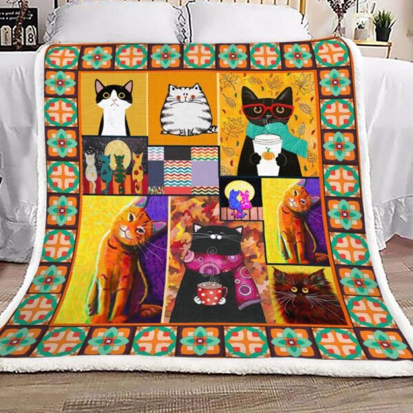 Cat Fleece Blanket Sherpa Blanket