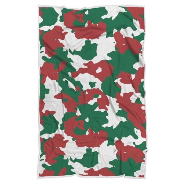 Christmas Color Camo Print Fleece Blanket Sherpa Blanket
