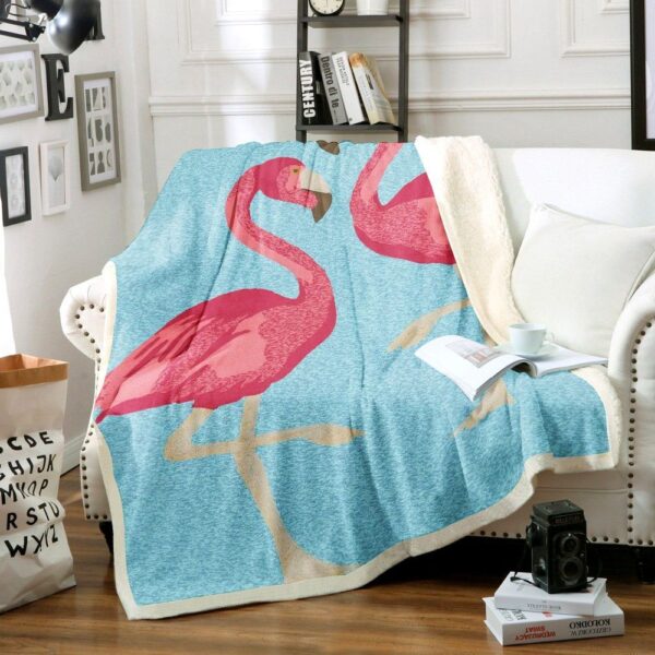 Flamingo Fleece Blanket Sherpa Blanket