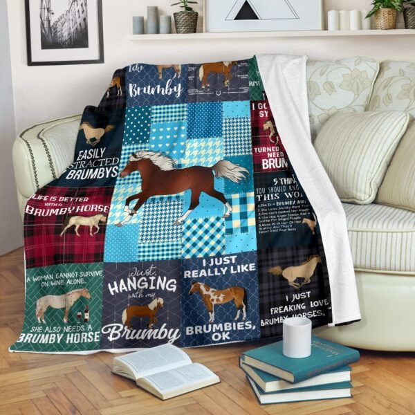 Brumby Horse Fleece Blanket Sherpa Blanket
