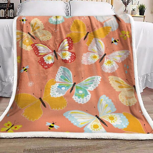 Butterfly Fleece Blanket Sherpa Blanket