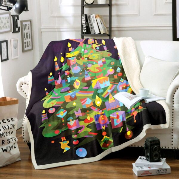 Christmas Tree Fleece Blanket Sherpa Blanket