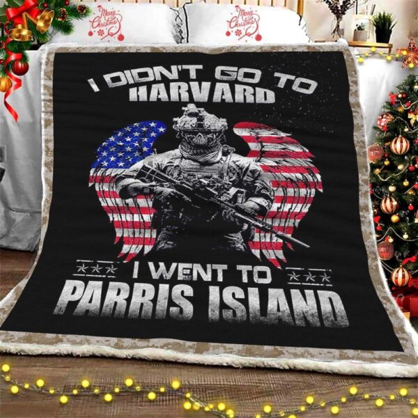 Marine Parris Island Rose Love Fleece Blanket Sherpa Blanket