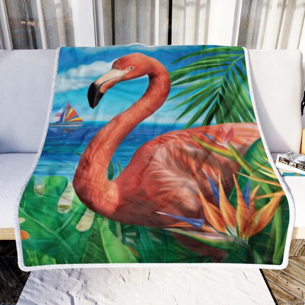 Flamingo Tropical Fleece Blanket Sherpa Blanket