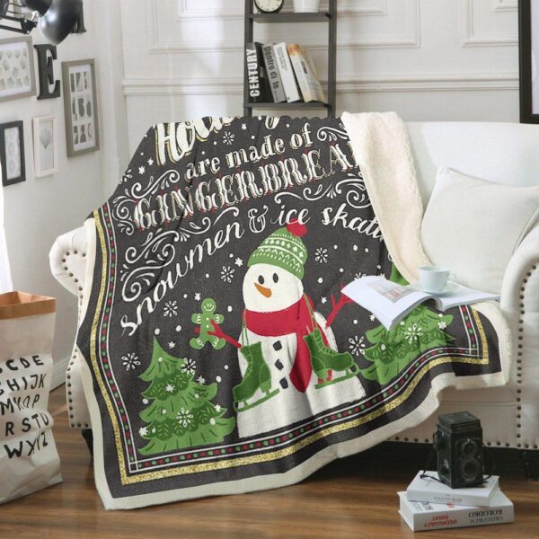 Snowman Fleece Blanket Sherpa Blanket