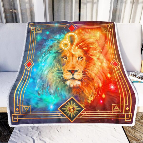 Lion Fire And Ice Fleece Blanket Sherpa Blanket