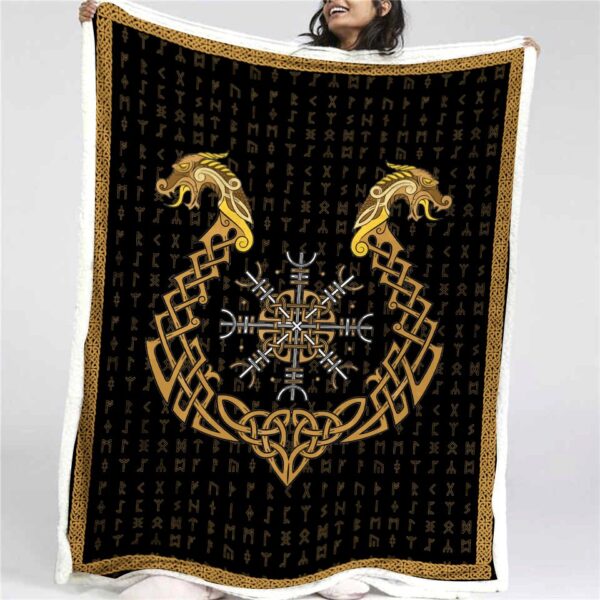 Dragon Gold Fleece Blanket Sherpa Blanket