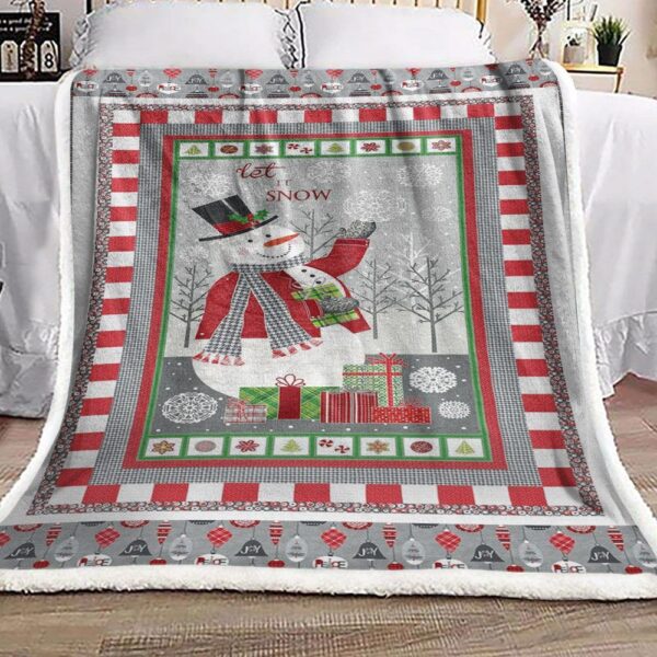 Snowman Christmas Fleece Blanket Sherpa Blanket