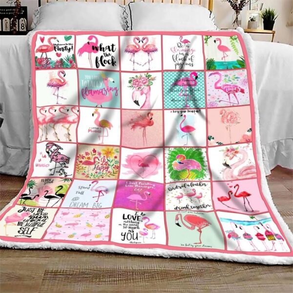 Flamingo Fleece Blanket Sherpa Blanket