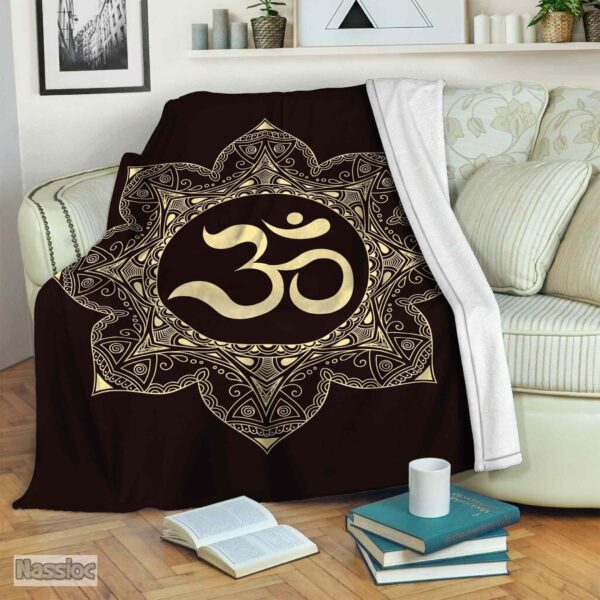 Om Aum Mandala Fleece Blanket Sherpa Blanket