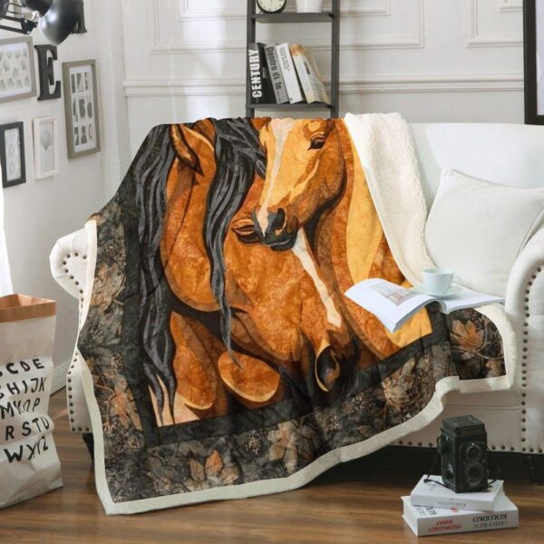 Horse Fleece Blanket Sherpa Blanket