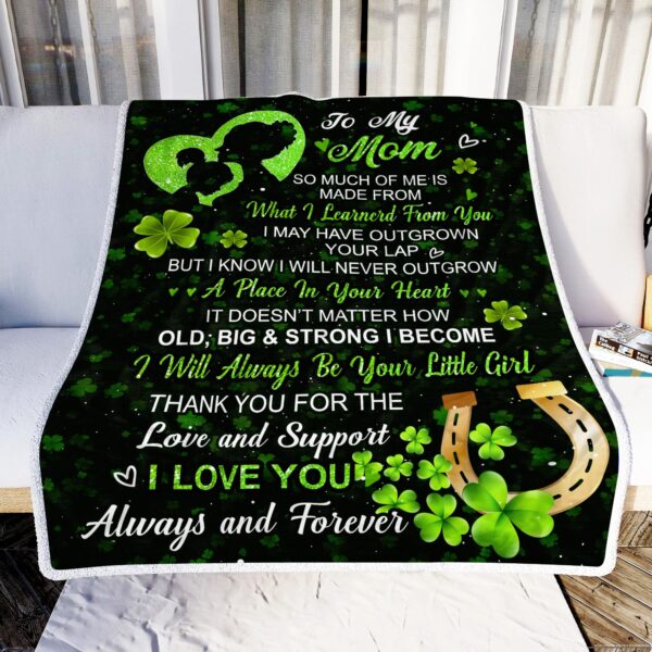 To My Mom St Patrick Fleece Blanket Sherpa Blanket