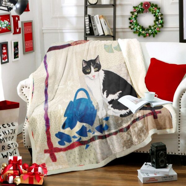 Cat Fleece Blanket Sherpa Blanket
