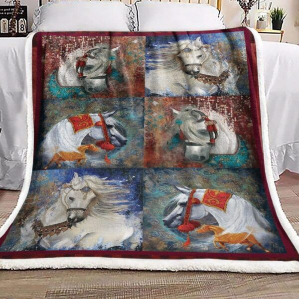 Horse Fleece Blanket Sherpa Blanket