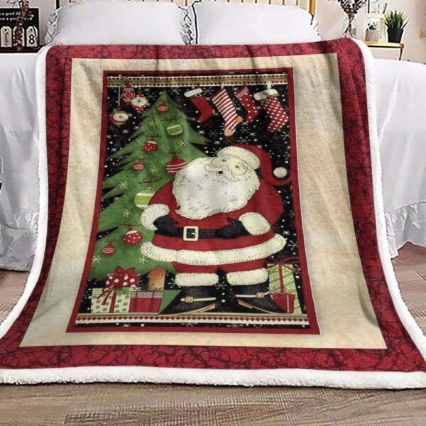 Santa Claus Christmas Fleece Blanket Sherpa Blanket