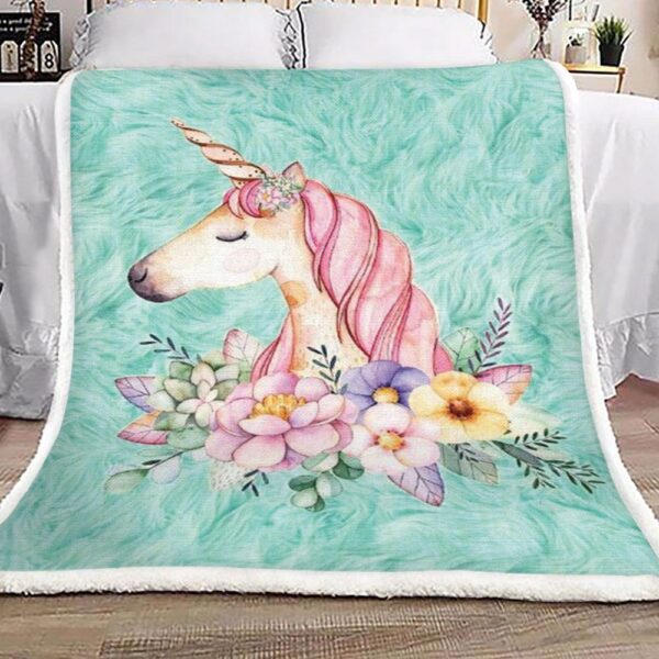 Unicorn Fleece Blanket Sherpa Blanket