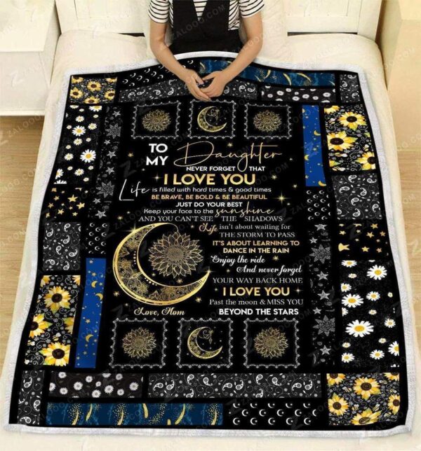 Hippie To My Daughter Fleece Blanket Sherpa Blanket