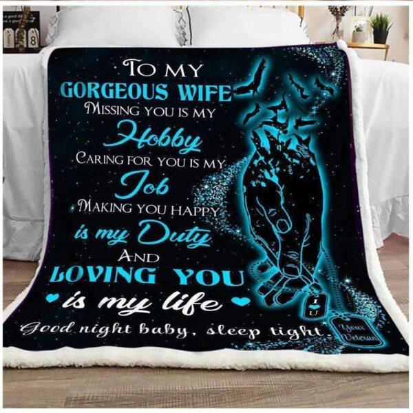 Gift For My Wife From Veteran Fleece Blanket Sherpa Blanket