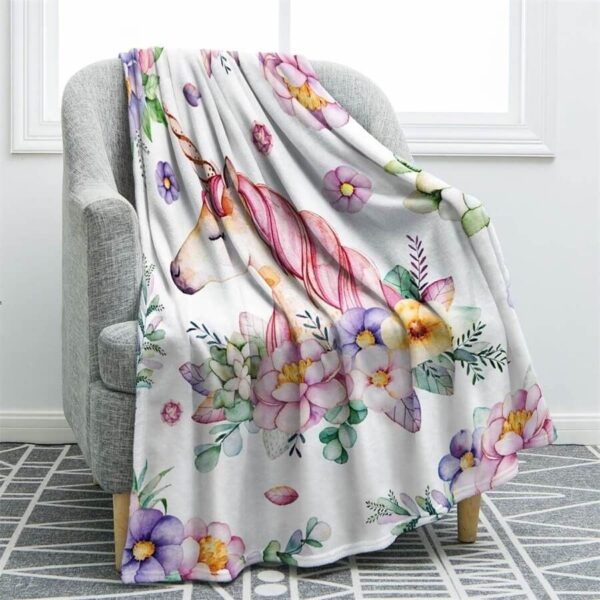 Unicorn Fleece Blanket Sherpa Blanket