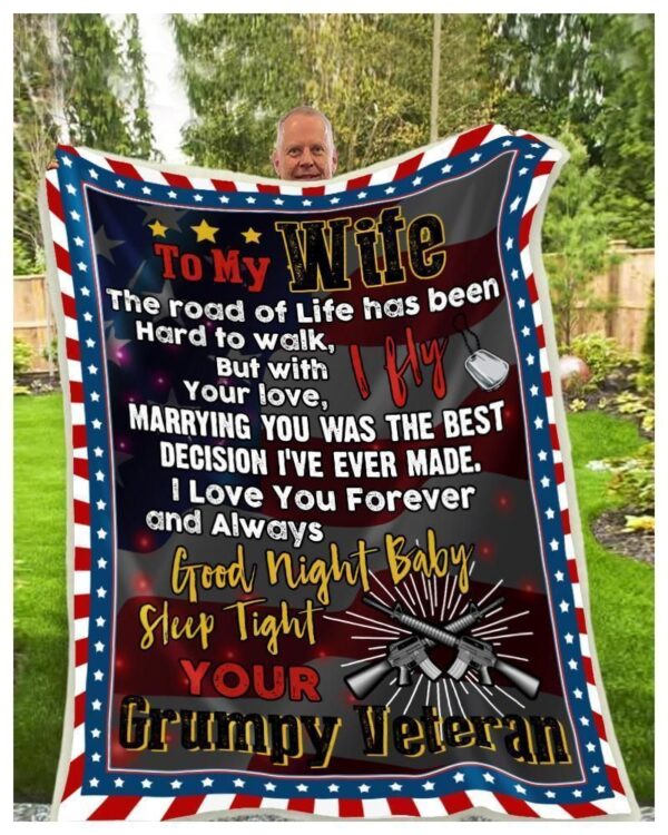 Veteran Gift To My Wife Fleece Blanket Sherpa Blanket