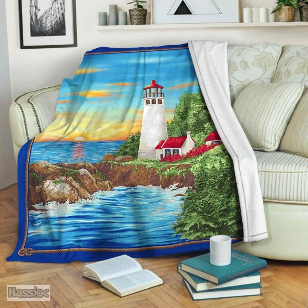 Lighthouse Fleece Blanket Sherpa Blanket