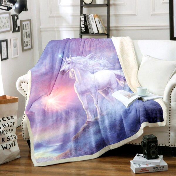 Unicorn Fleece Blanket Sherpa Blanket